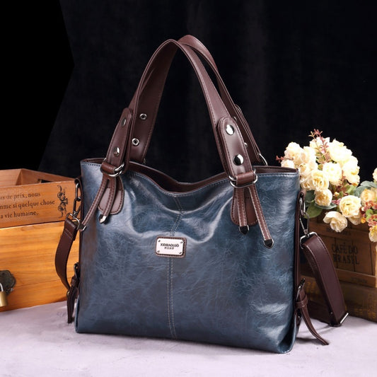 bolsa feminina retrô fashion casual de couro macio.